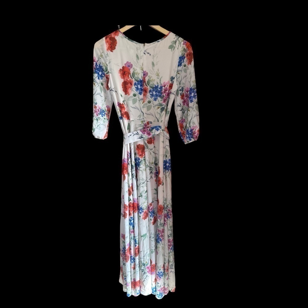 Yumi Kim Hudson Belted Maxi Dress 3/4 Blouson Sleeves Ivory Floral Small NWT - Picture 5 of 9